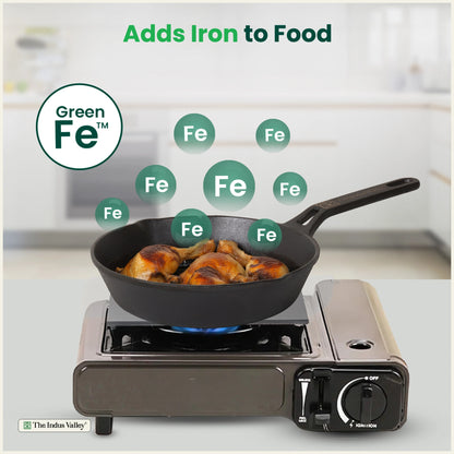 CASTrong Cast Iron fry pan/ skillet, Pre-seasoned, Naturally Nonstick, 100% Pure, Toxin-free, Fry pan for Kitchen Use, 8.1 In/ 20.5 cm/2 kg