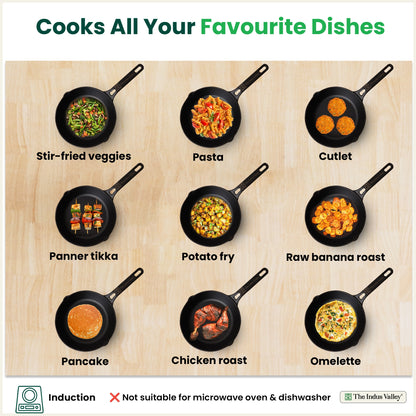 CASTrong Cast Iron fry pan/ skillet, Pre-seasoned, Naturally Nonstick, 100% Pure, Toxin-free, Fry pan for Kitchen Use, 8.1 In/ 20.5 cm/2 kg