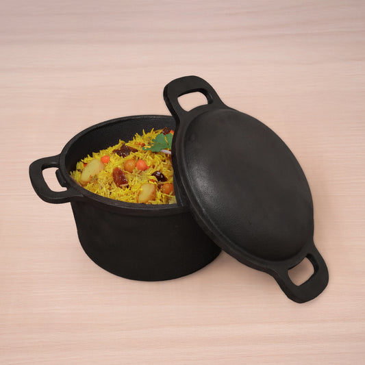 CASTrong Cast Iron Dutch Oven/ Casserole with Lid,Pre-seasoned, 100% Pure, Toxin-free, Induction, 21.4cm, 3L, 5.14kg