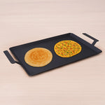 100% Pure Iron Rectangular Tawa with Double Handles, Pre-Seasoned, Toxin-free, Induction, 30cm
