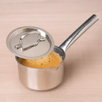 100% Premium Quality Tri-Steel Stainless Steel Tea/Milk Pan/Saucepan, 3 Layer Thick Bottom, Non-stick,  Induction & Gas, 1.3L