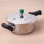 Tri-ply Stainless Steel Pressure Pan, Premium Quality, 3 Layer Thick Body, Heavy Bottom, 100% Food-safe, ISI Certified, Induction & Gas, 3.5/5L