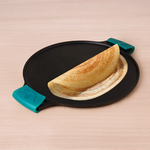 CASTrong Cast Iron Double Handle Tawa with Silicon Handle, Pre-seasoned, Naturally Nonstick, 100% Pure, Toxin-free, Dosa Tawa for Kitchen Use, 11.8 In/30.2 cm/2.4 kg