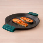 CASTrong Cast Iron Fish Fry pan, Pre-seasoned, Naturally Nonstick, 100% Pure, Toxin-free fry pan 9.8 In/25 cm/1.9 kg