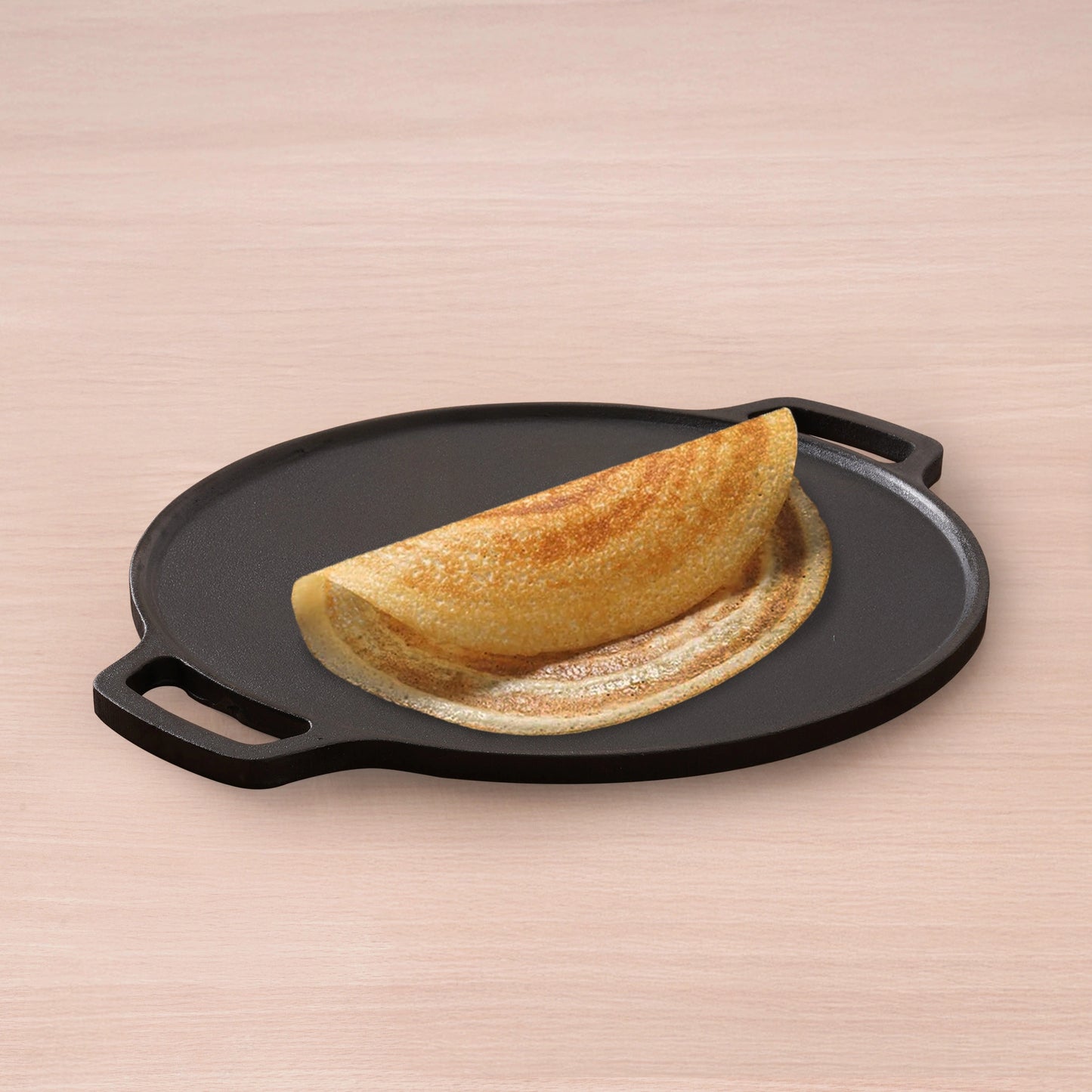CASTrong Cast Iron Double Handle Tawa, Pre-seasoned, Nonstick, 100% Pure, Toxin-free, Large 30.1cm, 3kg