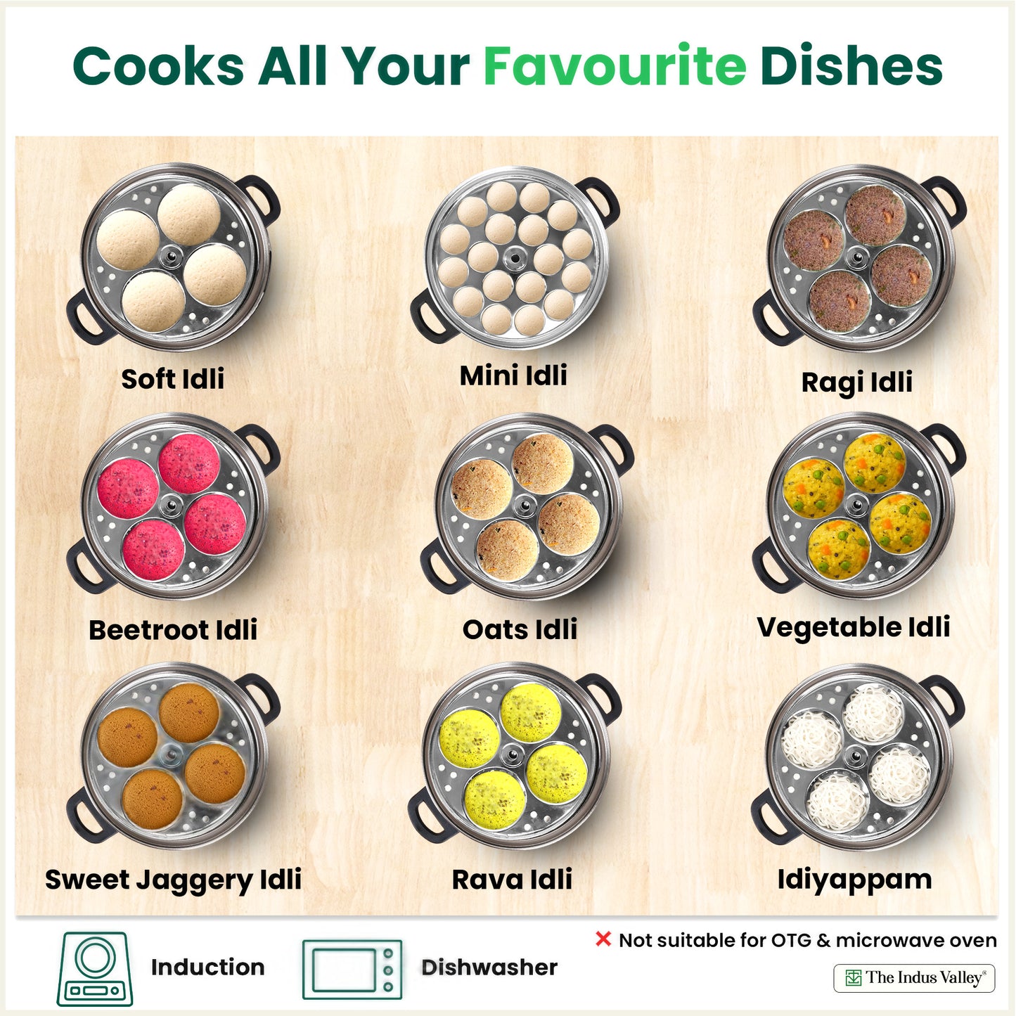 Premium Stainless Steel idlipot regular with mini idli plates-(3+1) Idli/ Momo Maker/ Veg Steaming Set, Tri-ply Induction Bottom, 4 Plates