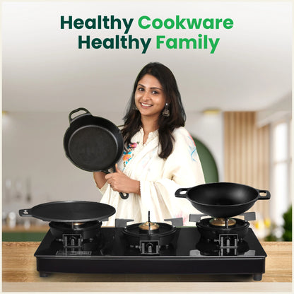 CASTrong Cast Iron fry pan/ skillet, Pre-seasoned, Naturally Nonstick, 100% Pure, Toxin-free, Fry pan for Kitchen Use, 8.1 In/ 20.5 cm/2 kg