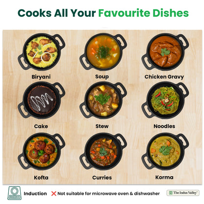 CASTrong Cast Iron Dutch Oven/ Casserole with Lid,Pre-seasoned, 100% Pure, Toxin-free, Induction, 21.4cm, 3L, 5.14kg