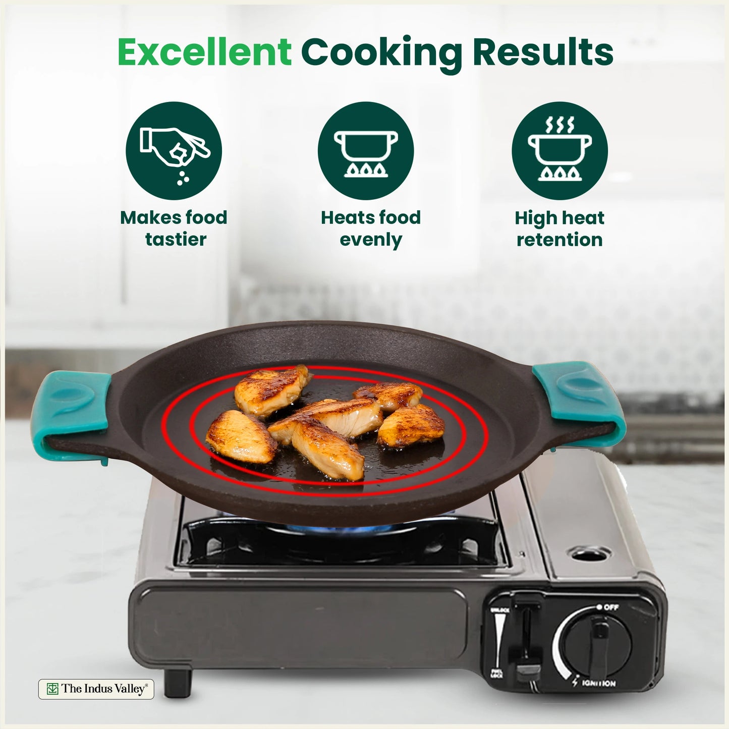 CASTrong Cast Iron Fish Fry pan, Pre-seasoned, Naturally Nonstick, 100% Pure, Toxin-free fry pan 8 In/20.8 cm/1.7 kg