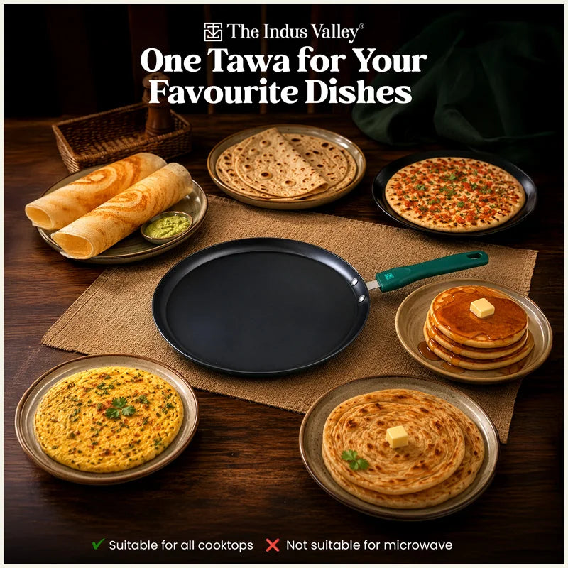 Nitrided Carbon Steel Dosa Tawa 26 cm | Rust-Free | No Sticking