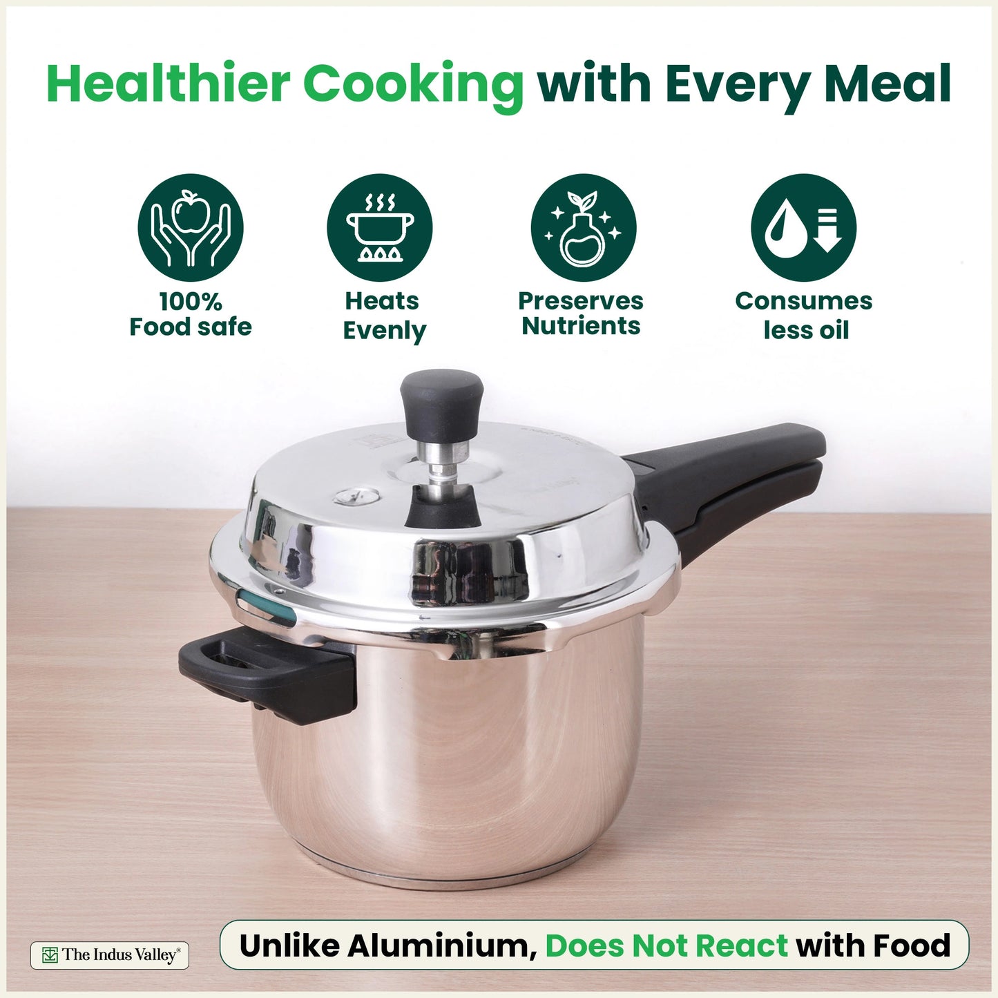 QuicKooker Tri-Steel Stainless Steel Pressure Cooker, Premium Quality, 3 Layer Heavy Bottom, 100% Safe, ISI Certified, 3 Yr Warranty, Induction & Gas, 3/5 L