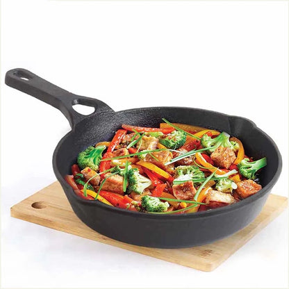 CASTrong Cast Iron Fry Pan/Skillet, Pre-seasoned, Natural Nonstick, 100% Pure, Toxin-free, Induction, 20.3cm, 0.9L, 1.6kg