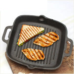 CASTrong Cast Iron Grill Pan, 2 Handles, Pre-seasoned, 100% Pure, Toxin-free, Induction, 33.6cm ,3.4 kg