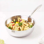 TurboCuk Tri-ply Stainless Steel Deep Fry Pan, Premium Quality, 3 Layer Thick Body, 100% Toxin-free, Non-stick, Induction & Gas, 22.1cm, 1.6L