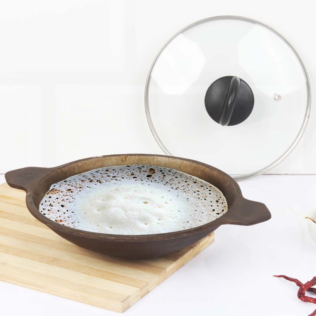 Buy Super Smooth Cast Iron Appam Pan with Lid Online at Best