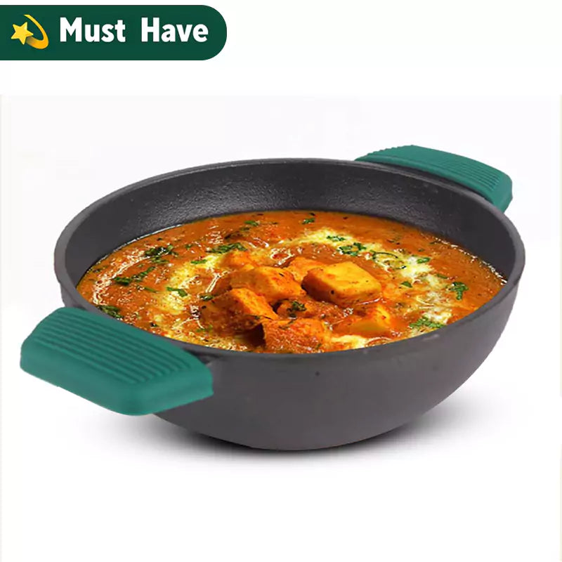 Super Smooth Cast Iron Wok Kadai PreSeasoned The Indus Valley