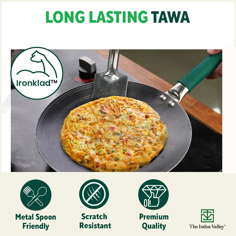 Toxin free iron concave tawa