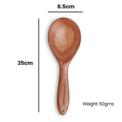 100% Natural Neem Wood Cooking & Serving Spoons/Spatula/Ladles, Set of 6, Toxin-free, Anti-microbial