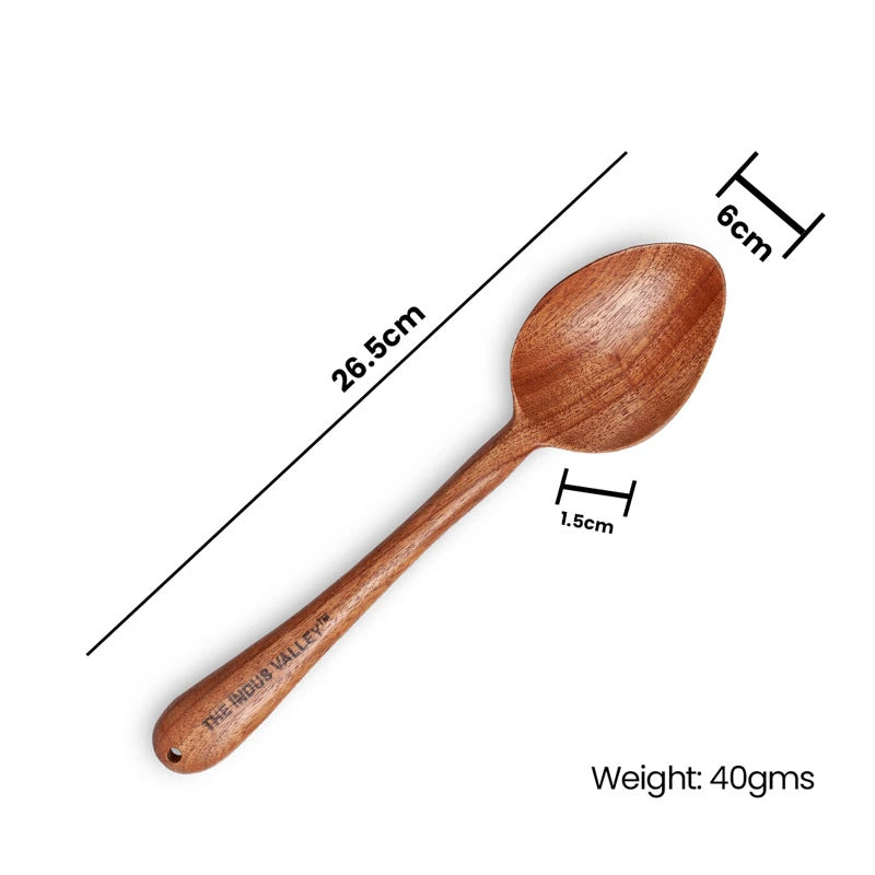 100% Natural Neem Wood Cooking & Serving Spoons/Spatula/Ladles, Set of 6, Toxin-free, Anti-microbial