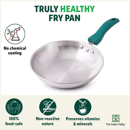 Tri-Steel Stainless Steel Frying Pan/Skillet, Premium Quality, Tri-ply (3 Layer) Bottom, Soft-touch Handle, 100% Toxin-free, Non-stick, Induction & Gas, 20/22cm, 1.2/1.5L