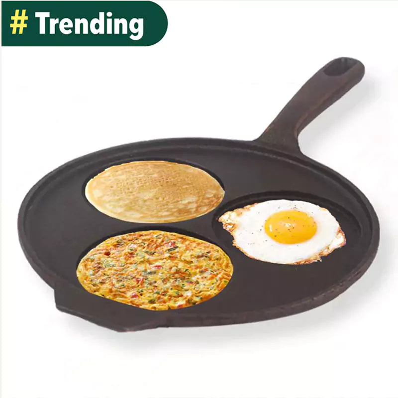 Best Cast Iron Uttapam Tawa/Set Dosa Tawa 3 pit Online at Best price
