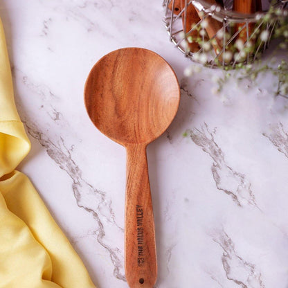 Neem Wood Cooking Ladle - Serve (Round | 23CM | Handmade | 100% Natural Neem Wood) - The Indus Valley