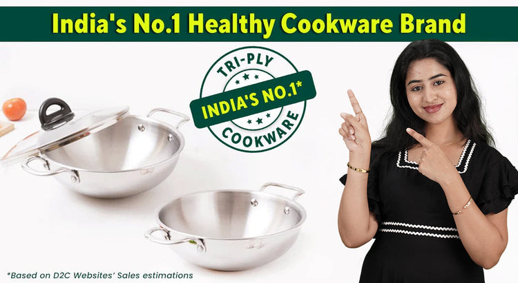 Tri-ply Stainless Steel Kadai