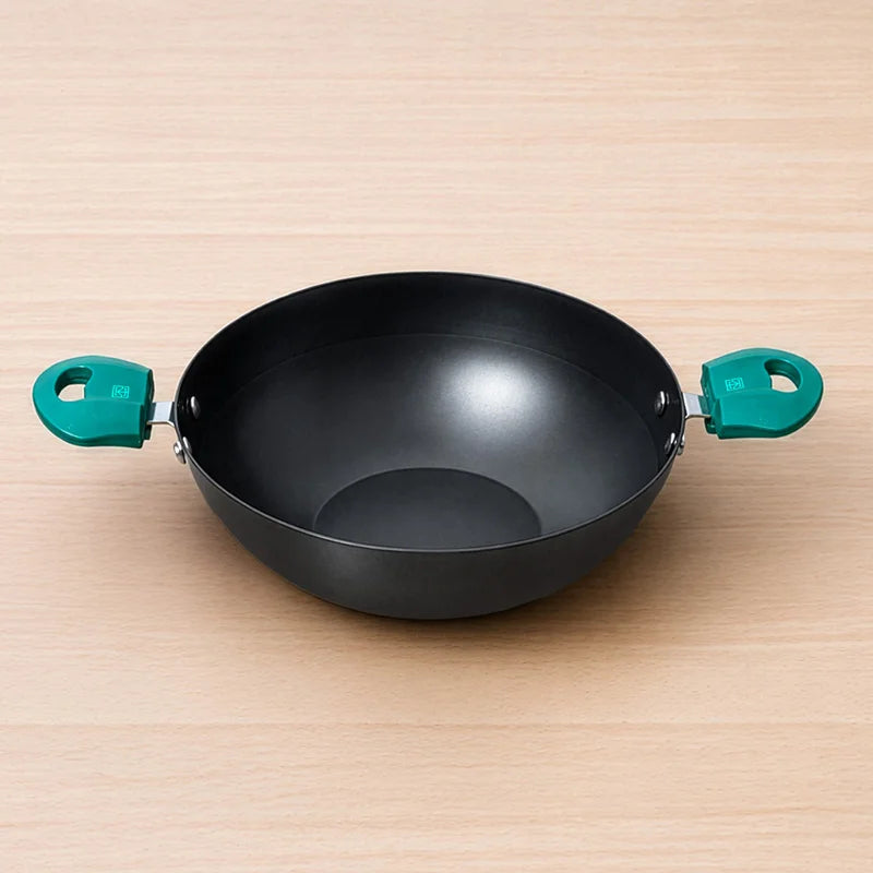 Nitrided Carbon Steel Kadai 24cm | Rust-Free | No Sticking