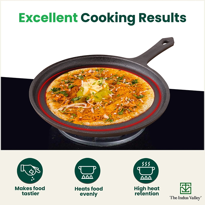 CASTrong Cast Iron Cookware Set: Tawa(25cm) + Kadai(25cm), Kitchen Set for Home, Pre-seasoned, 100% Pure, Toxin-free, Induction