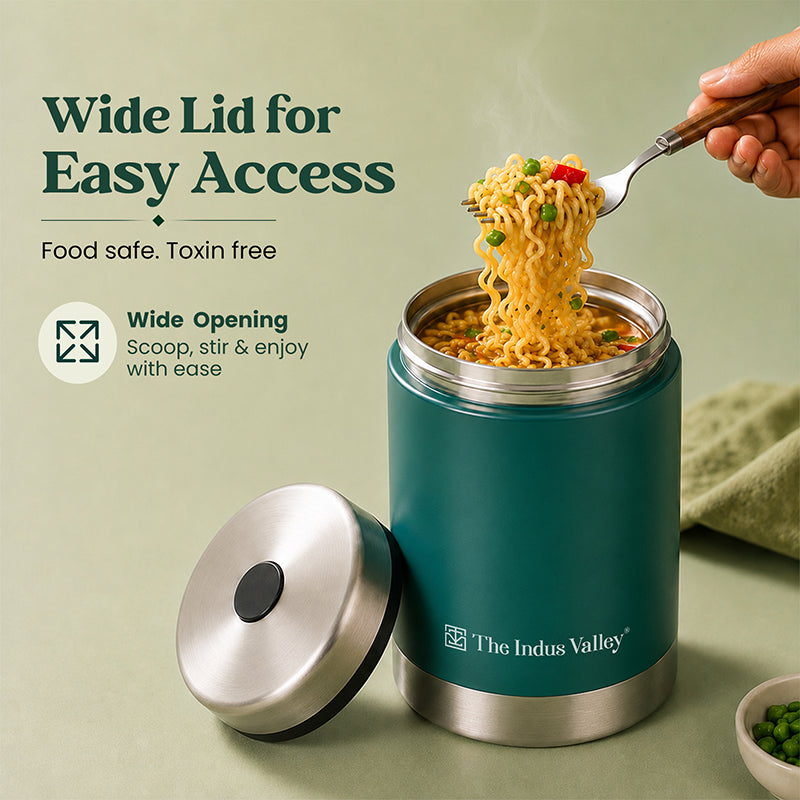304 Stainless Steel Vacuum Insulated Food Jar 540ml | Leak-Resistant, Hot & Cold