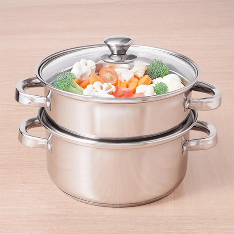 Tri-Steel Multi Purpose Stainless Steel Steamer with Tri-Ply Bottom  | Vegetable Steamer | Khandvi/Modak/Momo Maker | Steaming Pot 1.42 Kg / 1.9 Kg, 2 Tier / 3 Tier