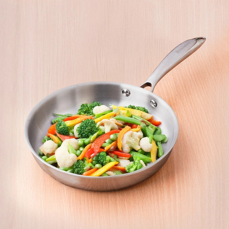 Tri-ply Stainless Steel Fry Pan, 3 Layer Thick Body, Premium Quality, 100% Toxin-free, Non-stick, Induction & Gas 20/24/26 cm