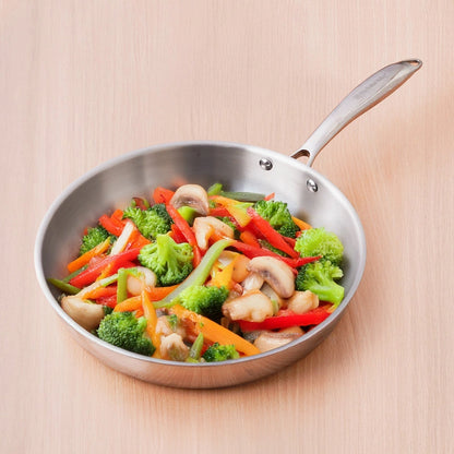 Tri-ply Stainless Steel Fry Pan, 3 Layer Thick Body, Premium Quality, 100% Toxin-free, Non-stick, Induction & Gas 20/24/26 cm