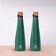 Stainless steel water bottles with cork lid 500 ml Set of 2 – Double Wall, Vacuum insulated, Hot & Cold
