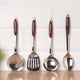 Premium Stainless Steel Ladle Set with Woody Handle – Set of 4 | Solid Spoon, Slotted Turner, Skimmer & Ladle | Heat-Resistant, 100% Food-Safe, Rust-Free, Easy to Clean