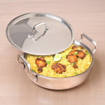 Tri-ply Stainless Steel Uruli with Steel Lid, Premium Quality, 3 Layer Thick Body, 100% Toxin-free, Non-stick, Induction & Gas, 3L/4.6L