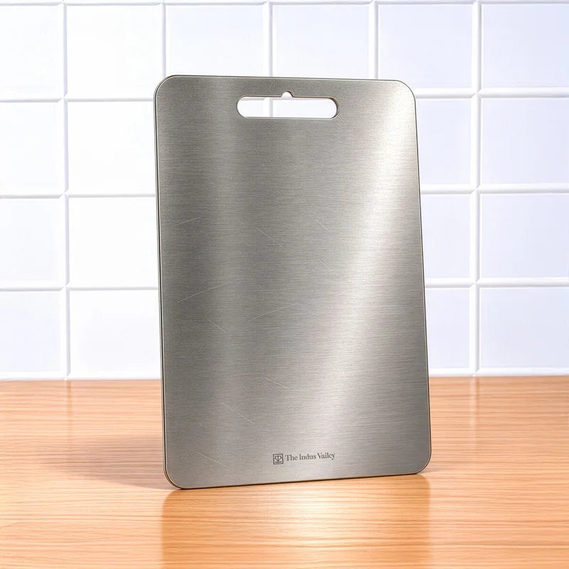 Premium Stainless Steel Chopping Board 35x25cm, Rust-Resistant, Hygienic, Easy to Clean, Kitchen Cutting Board