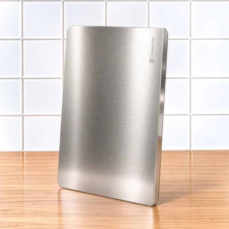 Premium Stainless Steel Chopping Board 35x25cm, Rust-Resistant, Hygienic, Easy to Clean, Kitchen Cutting Board