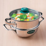 Triply Stainless Steel Deep Kadai & Steamer with Glass Lid -20cm Premium Quality, 3 Layer Thick Body, 100% Toxin-free, Non-stick, Induction & Gas