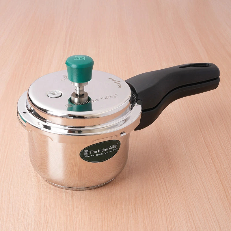Premium Stainless Steel  Narrow Pressure Cooker – 1.5 Ltr, Heavy Bottom, 100% Safe, ISI Certified, 3 Yr Warranty, Induction & Gas