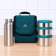 304 Stainless Steel Leakproof Lunch Box Set of 4 with 750ml Water Bottle | 450ml, 600ml & 750ml Containers