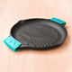 CASTrong Cast Iron Round Double Handle Grill Pan 22cm with Silicone Grip, Pre-seasoned, 100% Pure, Toxin-free, Induction & Gas Compatible