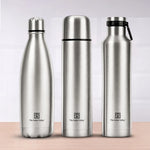 Stainless Steel Vacuum Insulated Bottle Combo 1L + 1L + 750 ml - Set of 3 – Leak Proof, Double Wall, Hot & Cold