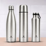 Stainless Steel Vacuum Insulated Bottle Combo 1L + 1L + 500 ml - Set of 3 – Leak Proof, Double Wall, Hot & Cold
