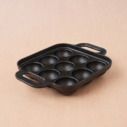 CASTrong Cast Iron Square Paniyaram Pan 9 Pit, Pre-seasoned, Naturally Nonstick, 100% Pure, Toxin-free, 1.67kg