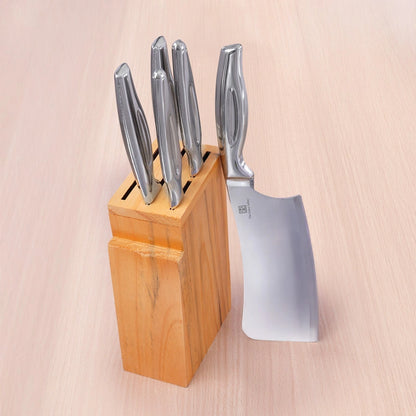 Premium Stainless Steel Knife Set of 5 with Wooden Stand