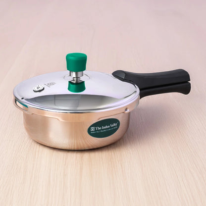 Tri-ply Stainless Steel Pressure Pan 1.5/3.5/5L, Premium Quality, 3 Layer Thick Body, Heavy Bottom, 100% Food-safe, ISI Certified, Induction & Gas