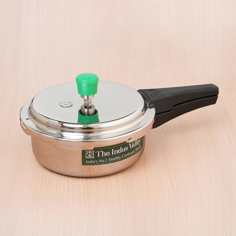 Premium Quality RapidCuk 2/3/5L Tri-Ply Stainless Steel Pressure Cooker for Kitchen, 100% Food-Safe, 3 Layer Thick Body, Heavy Bottom, 5 Yr Warranty, Induction & Gas