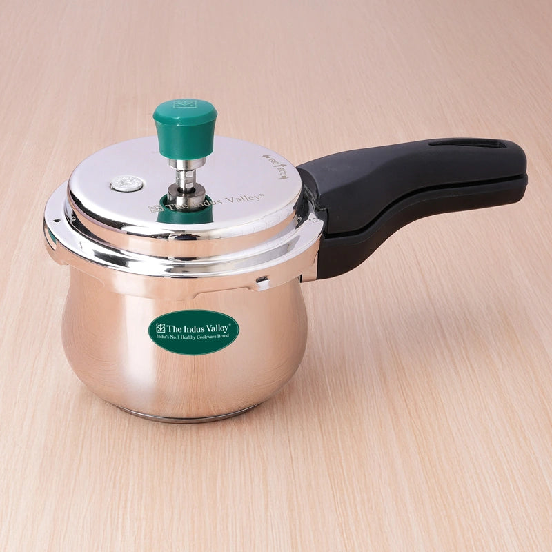 Premium Stainless Steel Outer Lid Handi Pressure Cooker 1.5L/3.5L/5.5L, Premium Quality, Heavy Bottom, 100% Safe, ISI Certified, 3 Yr Warranty, Induction & Gas