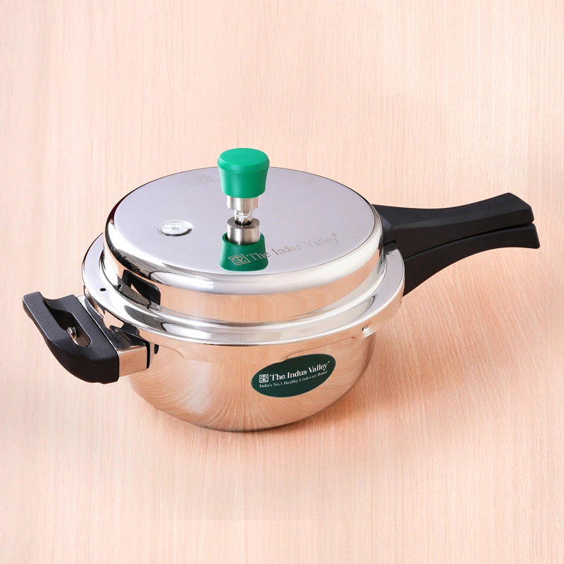 Premium Stainless Steel Outer Lid Pressure Pan 3/5L, Premium Quality, 3 Layer Heavy Bottom, 100% Food-safe, ISI Certified, 3 Yr Warranty, Induction & Gas